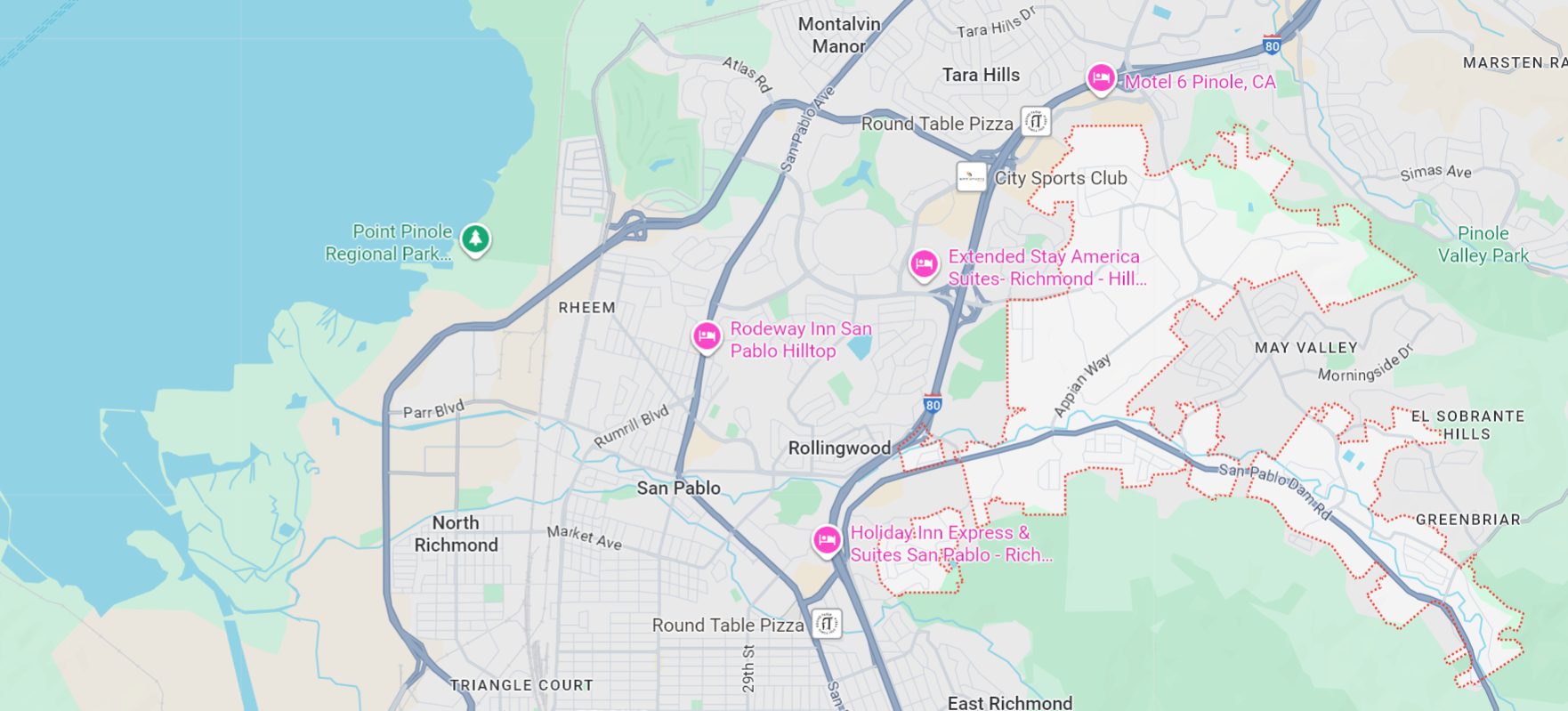 El Sobrante map